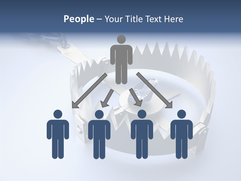 A Blue Diamond In The Middle Of A Chain PowerPoint Template