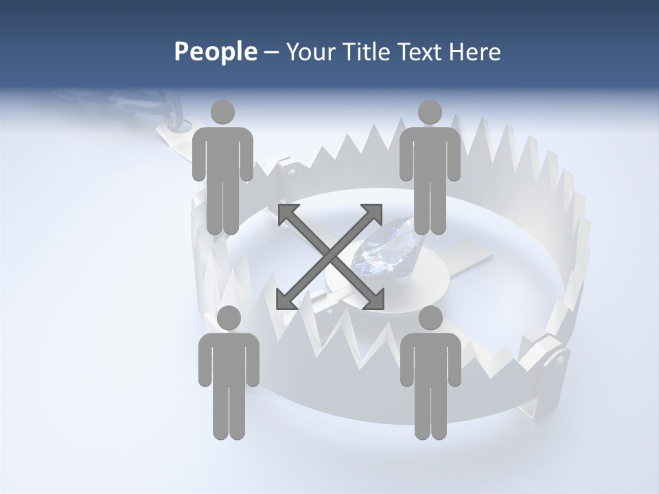 A Blue Diamond In The Middle Of A Chain PowerPoint Template