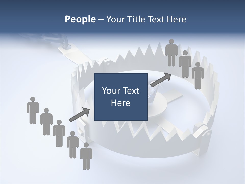 A Blue Diamond In The Middle Of A Chain PowerPoint Template