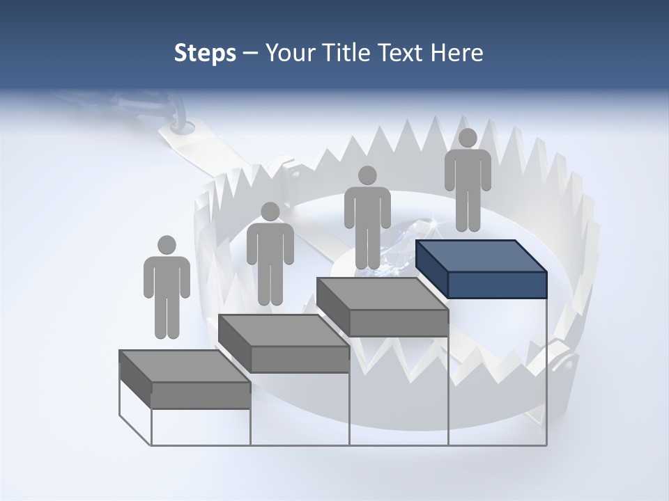 A Blue Diamond In The Middle Of A Chain PowerPoint Template