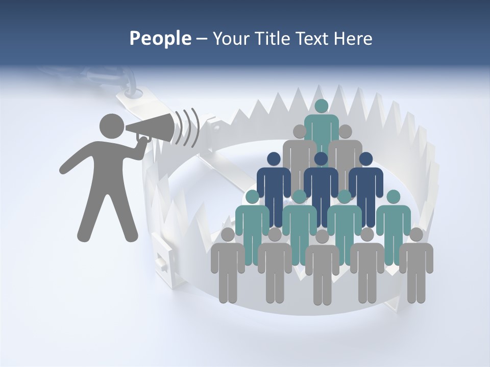 A Blue Diamond In The Middle Of A Chain PowerPoint Template