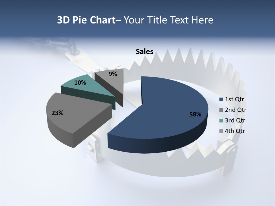 A Blue Diamond In The Middle Of A Chain PowerPoint Template