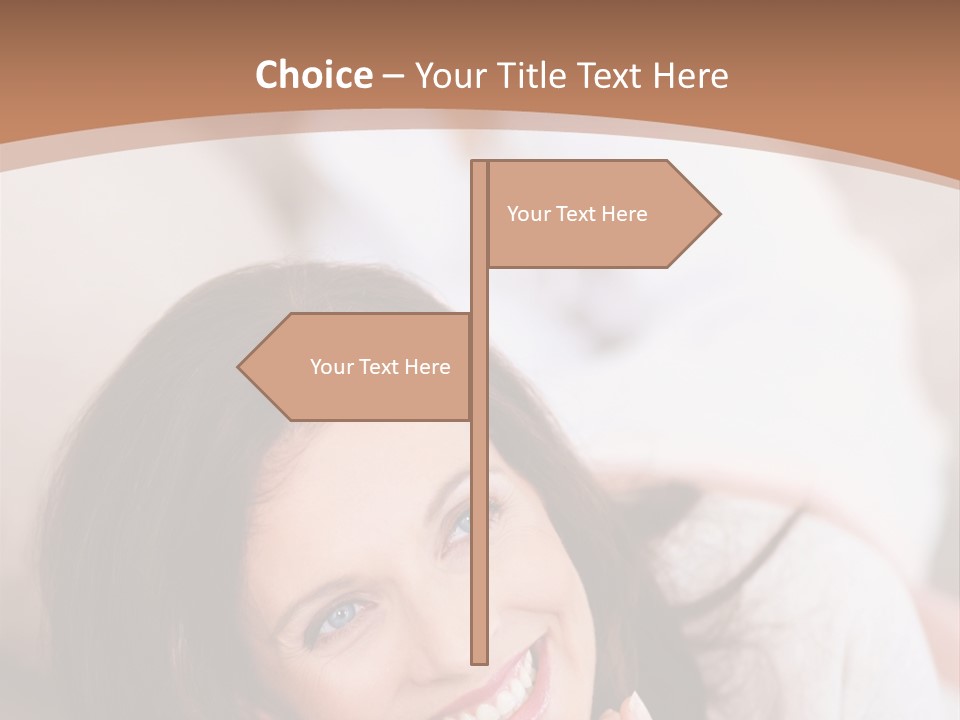 A Woman Laying On A Couch With A Smile On Her Face PowerPoint Template