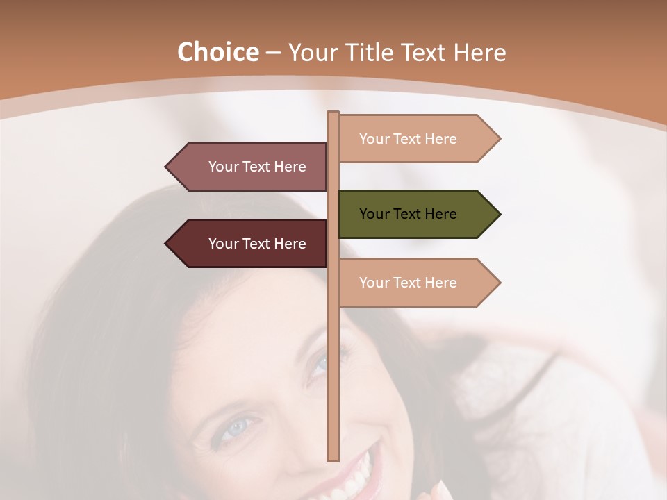 A Woman Laying On A Couch With A Smile On Her Face PowerPoint Template