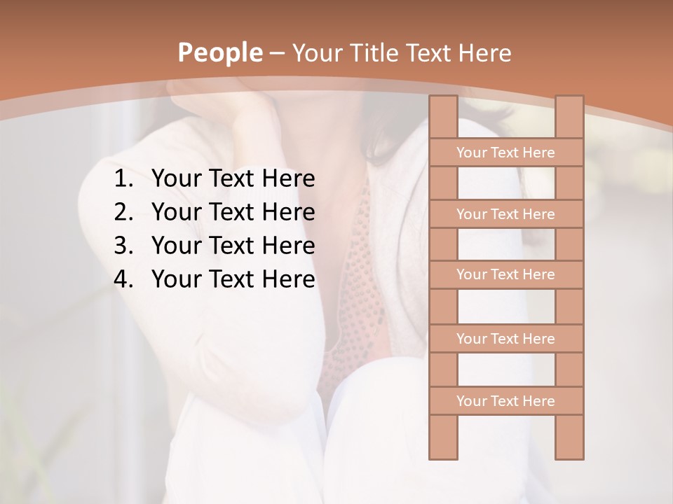 A Woman Sitting On The Ground With Her Hand On Her Chin PowerPoint Template