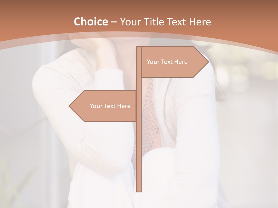 A Woman Sitting On The Ground With Her Hand On Her Chin PowerPoint Template