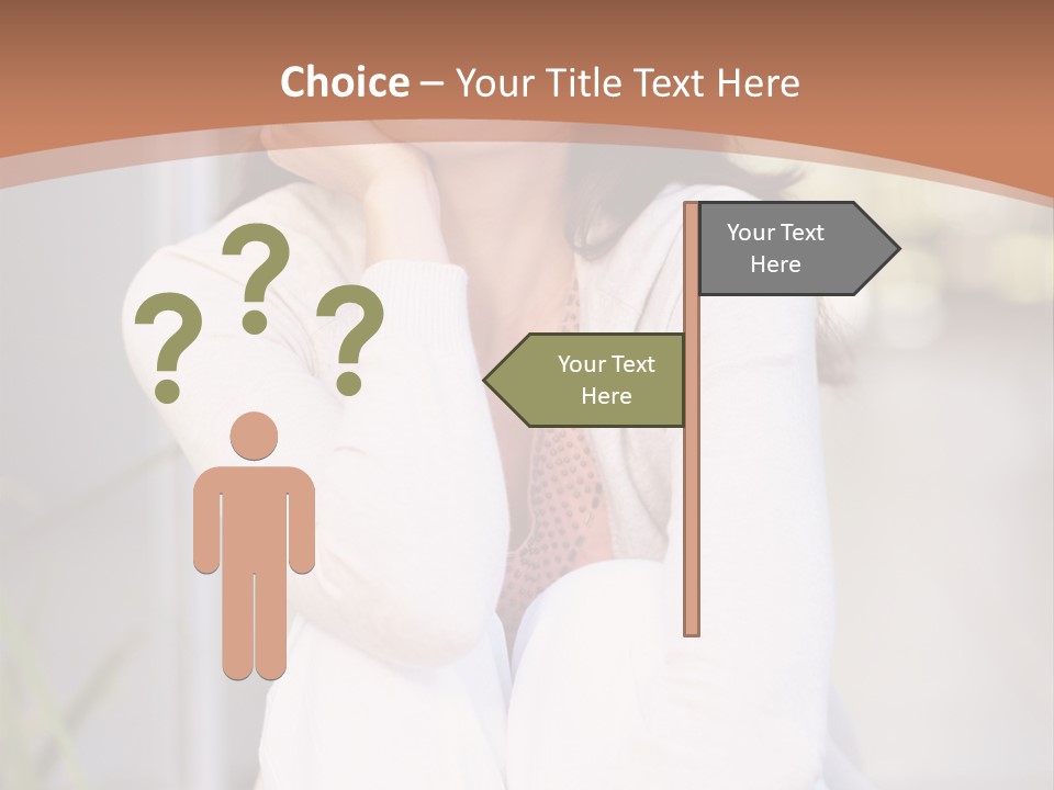 A Woman Sitting On The Ground With Her Hand On Her Chin PowerPoint Template