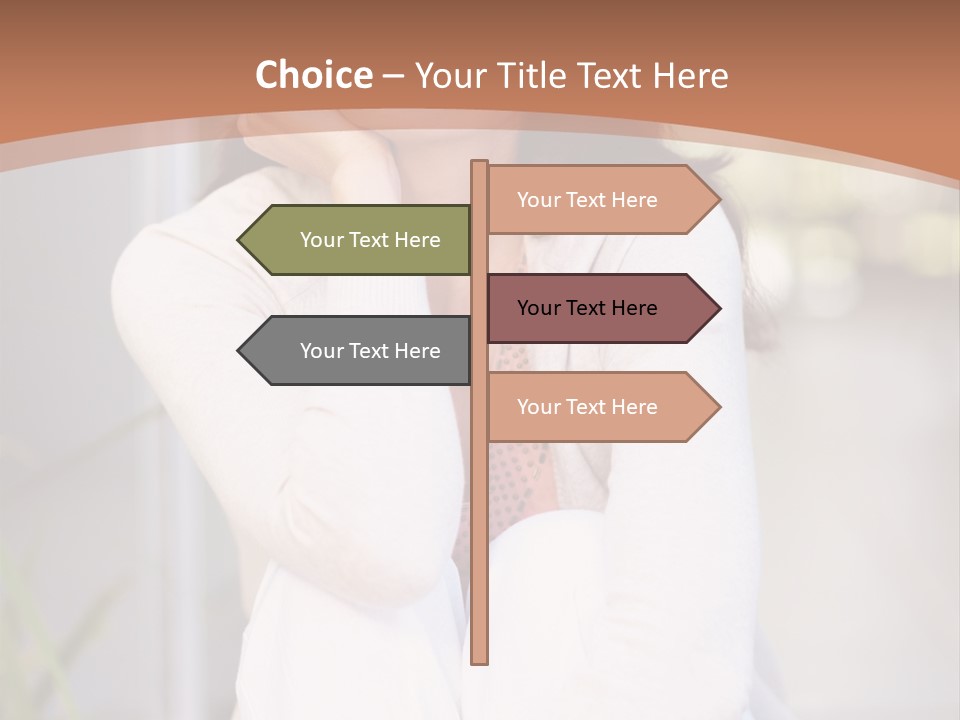 A Woman Sitting On The Ground With Her Hand On Her Chin PowerPoint Template