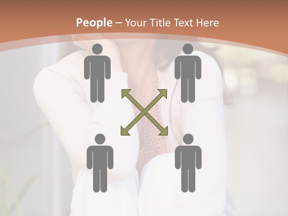 A Woman Sitting On The Ground With Her Hand On Her Chin PowerPoint Template