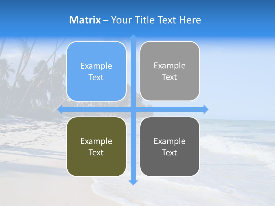 A Beach With Palm Trees And The Ocean PowerPoint Template