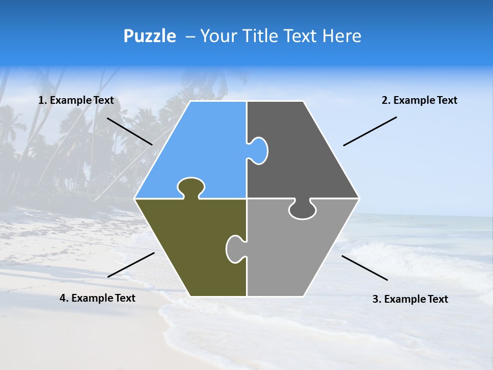 A Beach With Palm Trees And The Ocean PowerPoint Template