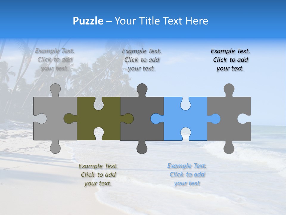 A Beach With Palm Trees And The Ocean PowerPoint Template