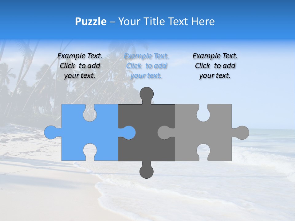 A Beach With Palm Trees And The Ocean PowerPoint Template