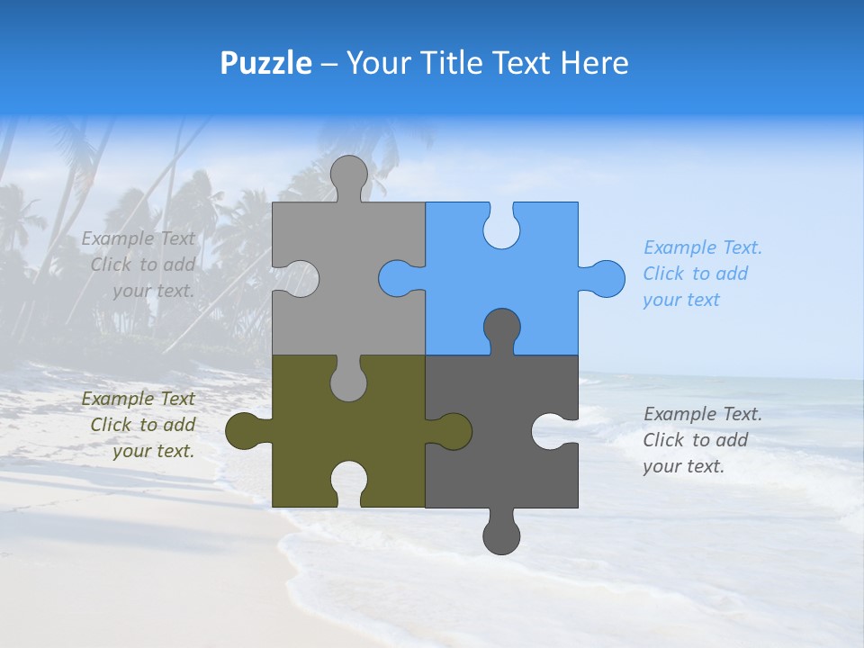 A Beach With Palm Trees And The Ocean PowerPoint Template