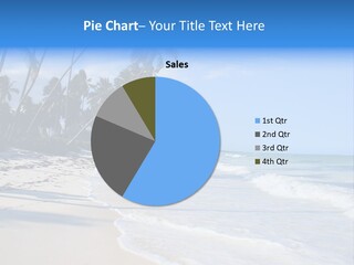 A Beach With Palm Trees And The Ocean PowerPoint Template