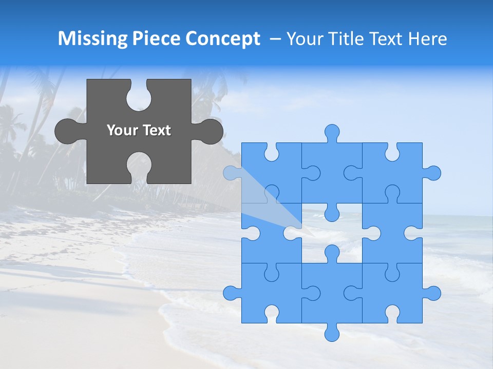 A Beach With Palm Trees And The Ocean PowerPoint Template