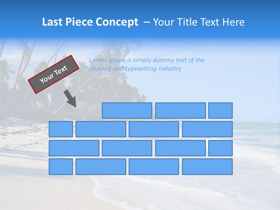 A Beach With Palm Trees And The Ocean PowerPoint Template