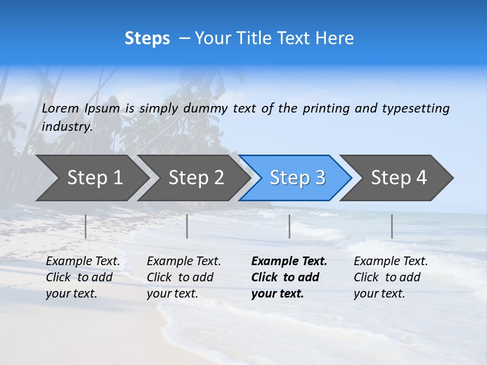 A Beach With Palm Trees And The Ocean PowerPoint Template