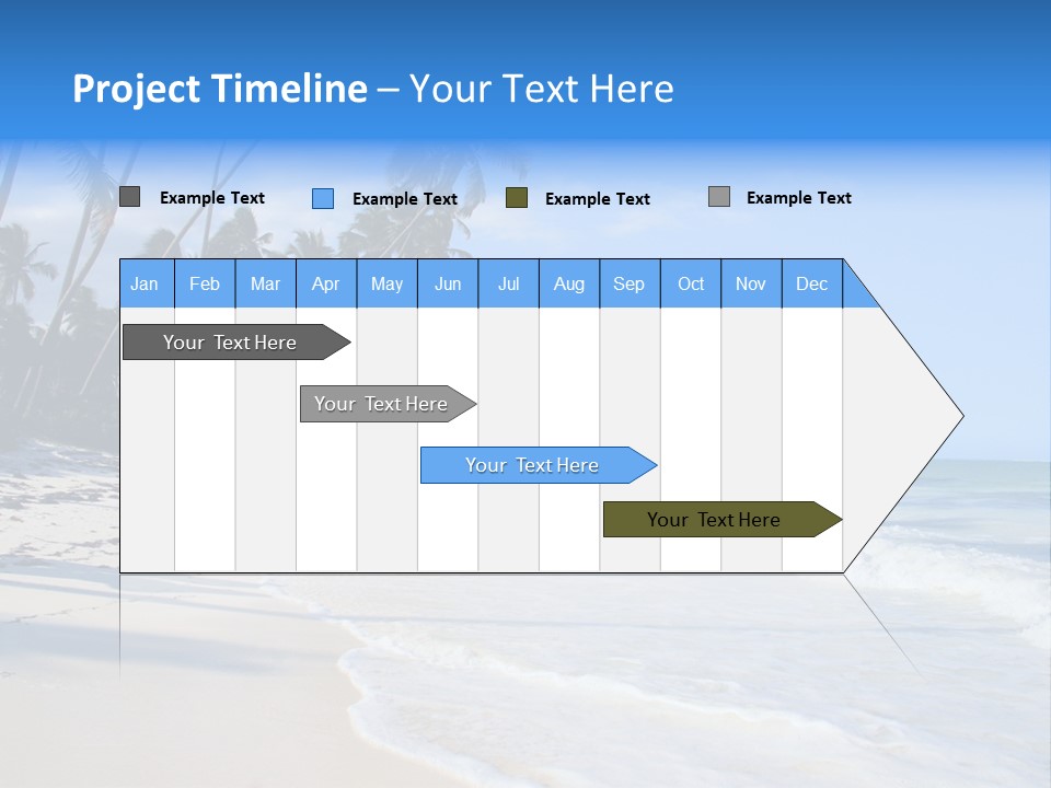 A Beach With Palm Trees And The Ocean PowerPoint Template