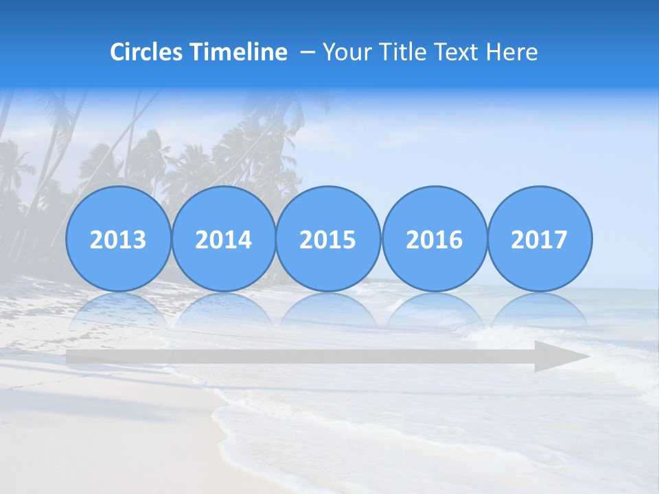 A Beach With Palm Trees And The Ocean PowerPoint Template