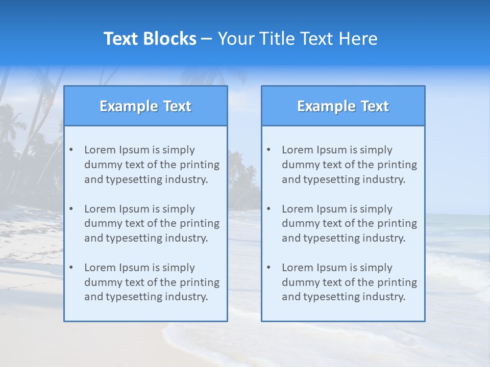 A Beach With Palm Trees And The Ocean PowerPoint Template