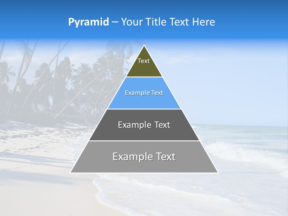 A Beach With Palm Trees And The Ocean PowerPoint Template