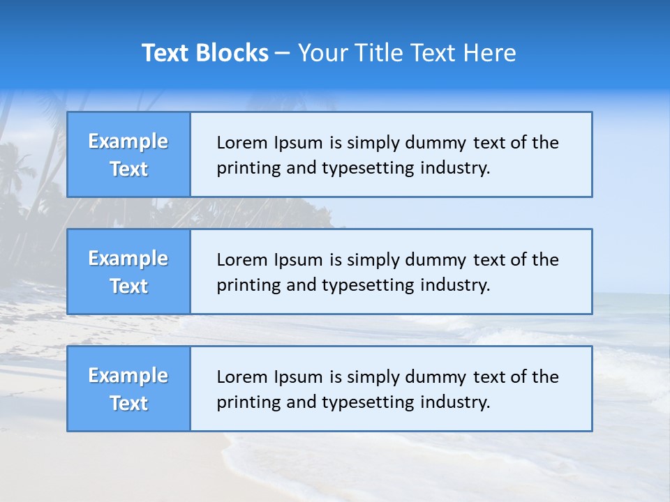 A Beach With Palm Trees And The Ocean PowerPoint Template