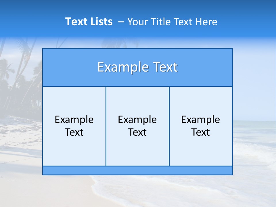 A Beach With Palm Trees And The Ocean PowerPoint Template