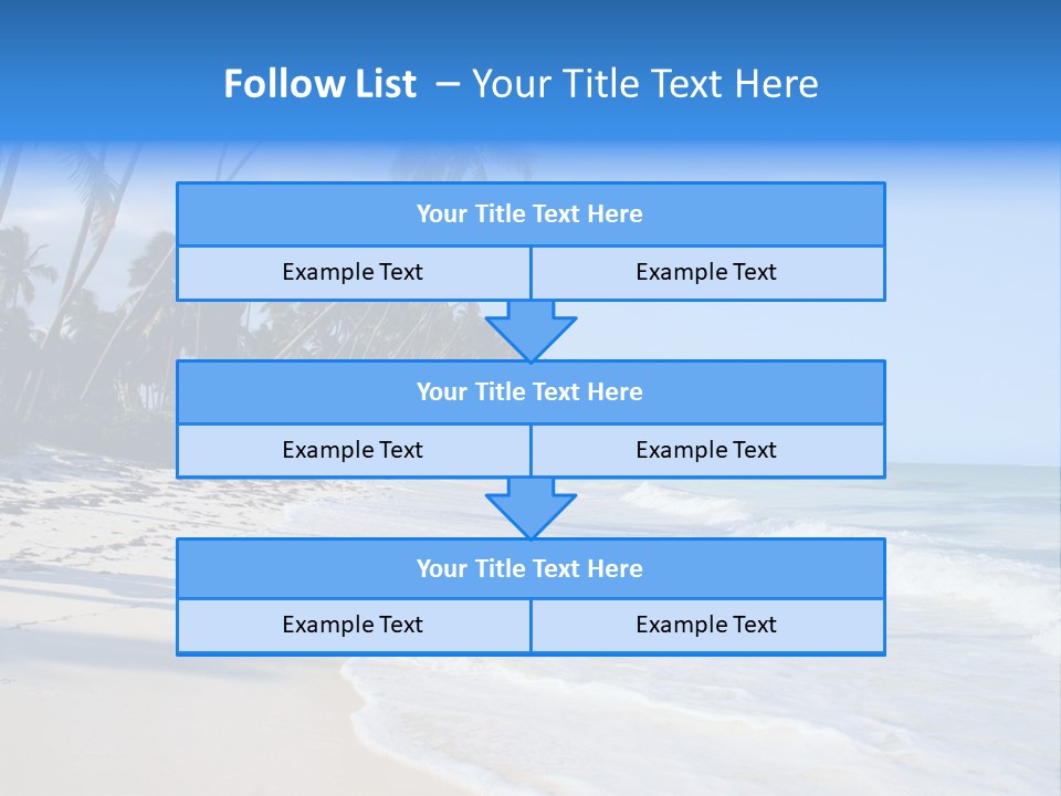 A Beach With Palm Trees And The Ocean PowerPoint Template