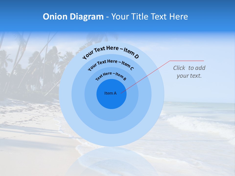 A Beach With Palm Trees And The Ocean PowerPoint Template