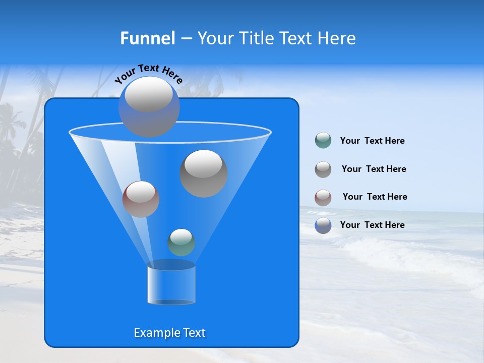 A Beach With Palm Trees And The Ocean PowerPoint Template