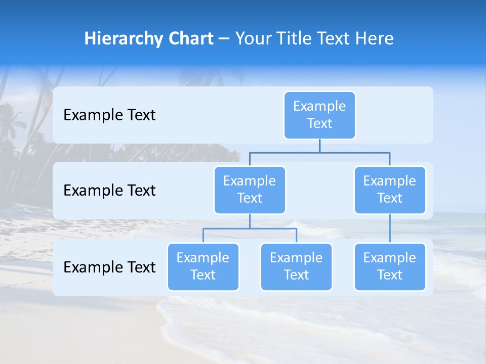 A Beach With Palm Trees And The Ocean PowerPoint Template