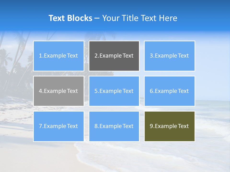 A Beach With Palm Trees And The Ocean PowerPoint Template