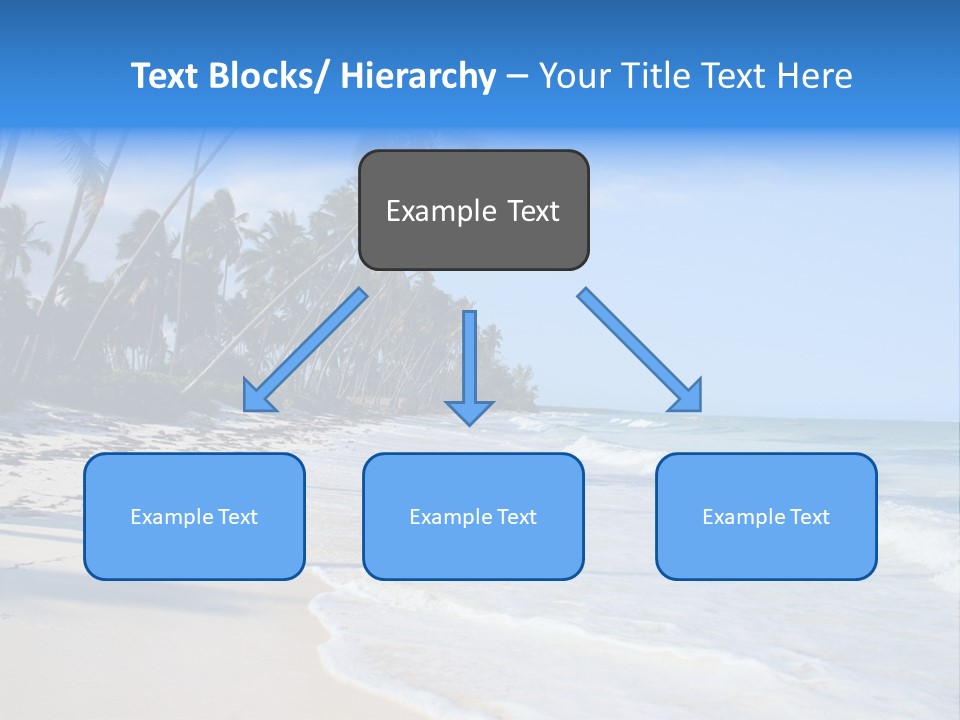 A Beach With Palm Trees And The Ocean PowerPoint Template