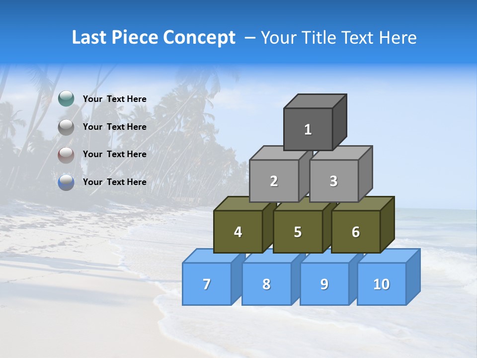 A Beach With Palm Trees And The Ocean PowerPoint Template