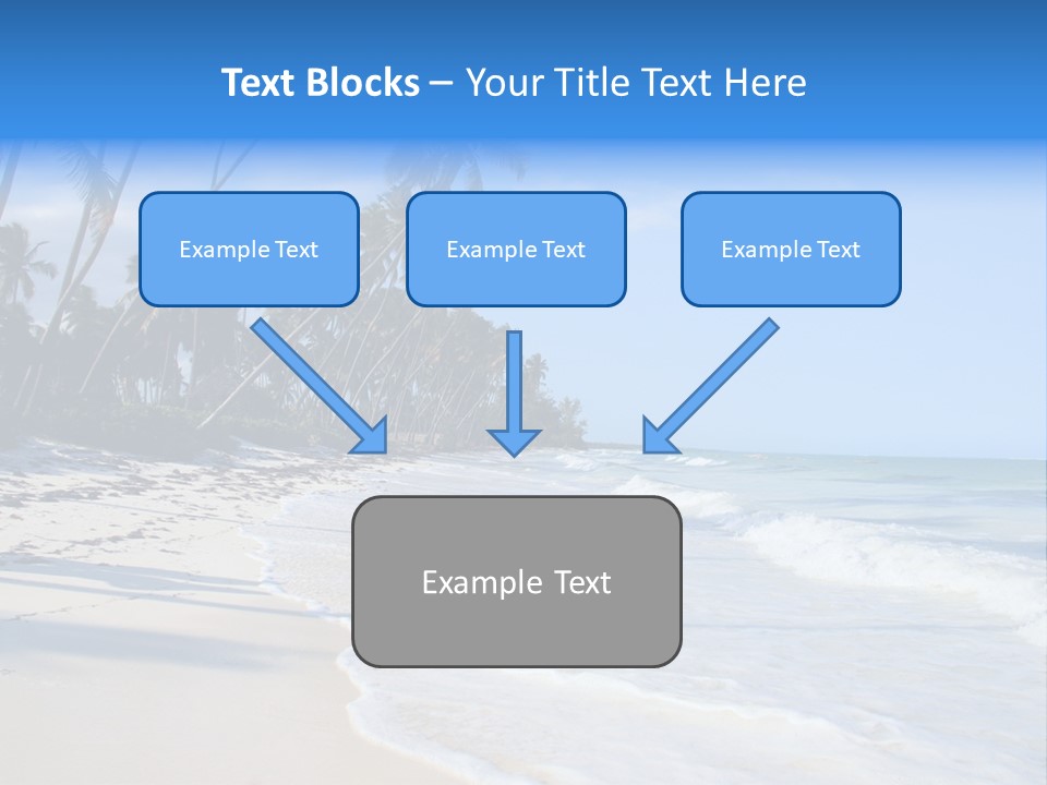 A Beach With Palm Trees And The Ocean PowerPoint Template
