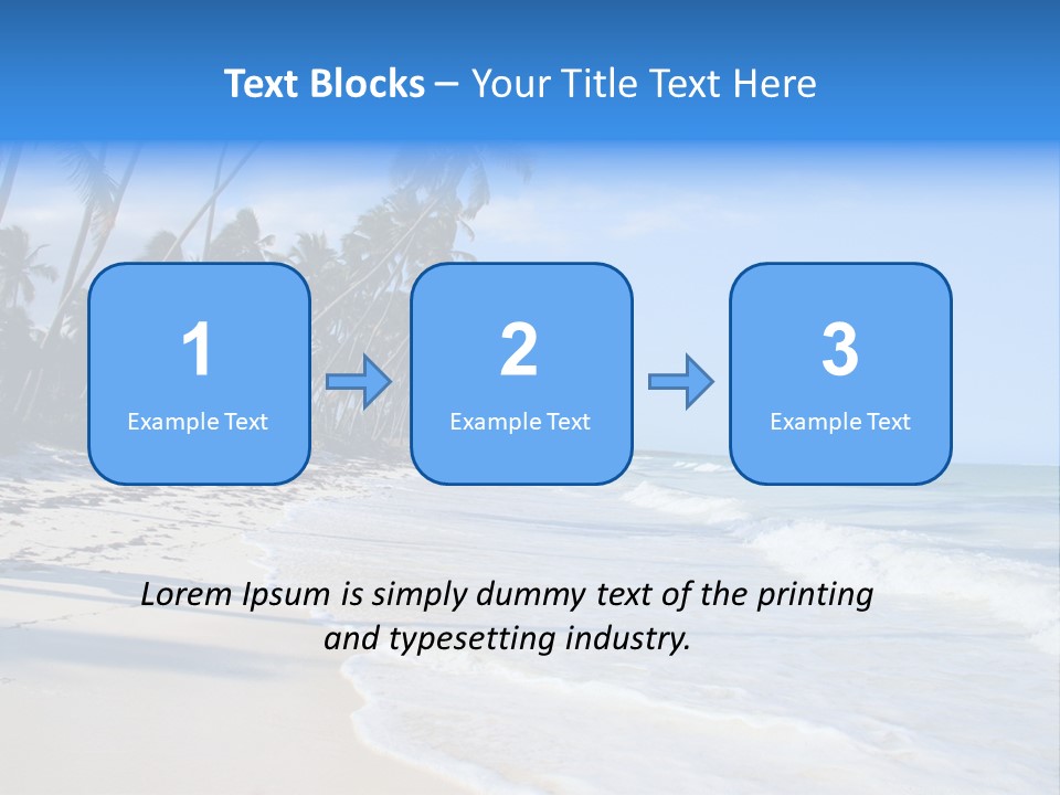 A Beach With Palm Trees And The Ocean PowerPoint Template