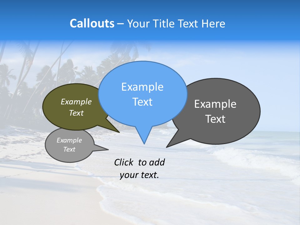 A Beach With Palm Trees And The Ocean PowerPoint Template