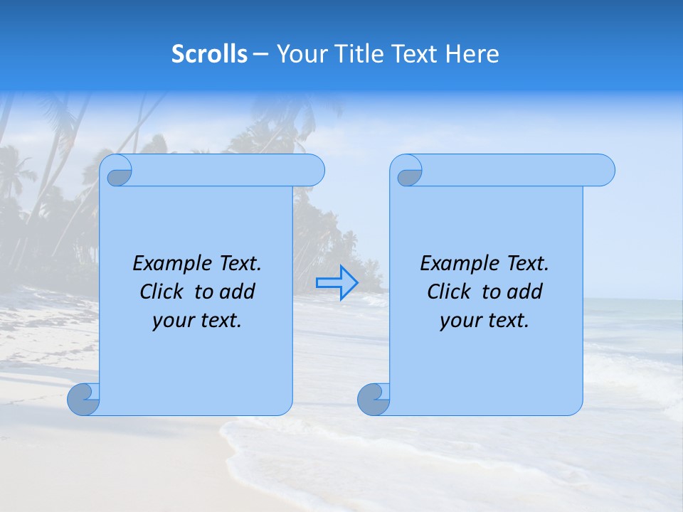 A Beach With Palm Trees And The Ocean PowerPoint Template