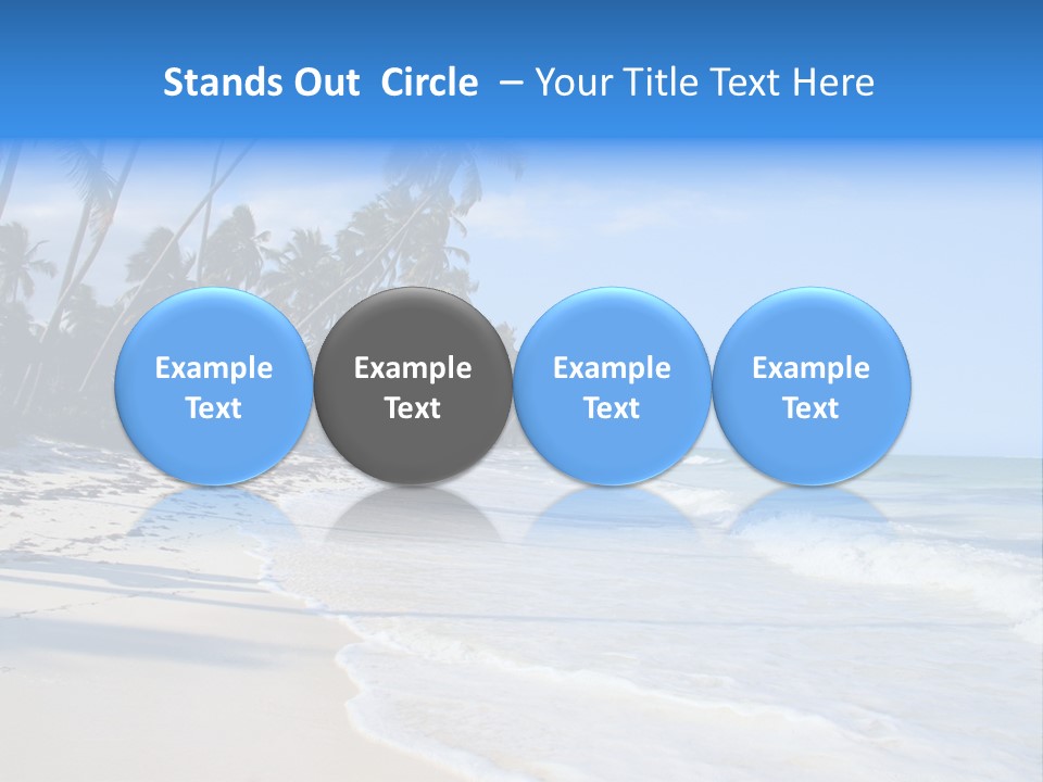 A Beach With Palm Trees And The Ocean PowerPoint Template