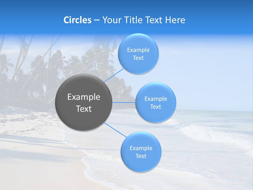 A Beach With Palm Trees And The Ocean PowerPoint Template