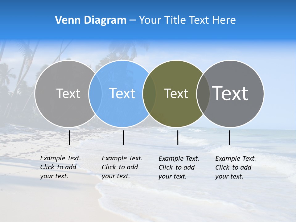 A Beach With Palm Trees And The Ocean PowerPoint Template