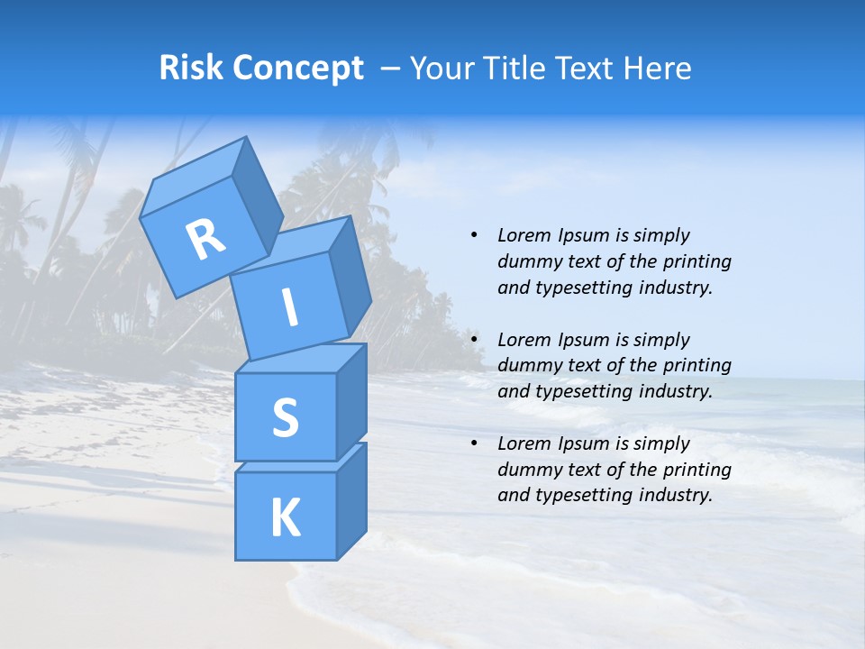 A Beach With Palm Trees And The Ocean PowerPoint Template