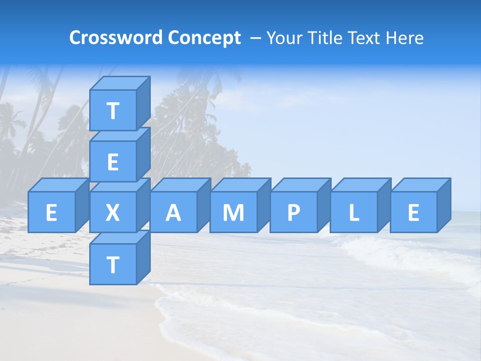 A Beach With Palm Trees And The Ocean PowerPoint Template