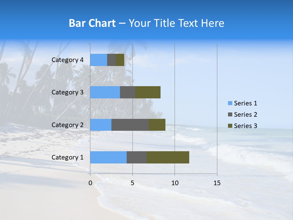 A Beach With Palm Trees And The Ocean PowerPoint Template