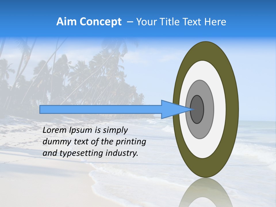 A Beach With Palm Trees And The Ocean PowerPoint Template