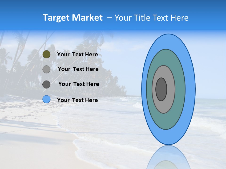 A Beach With Palm Trees And The Ocean PowerPoint Template