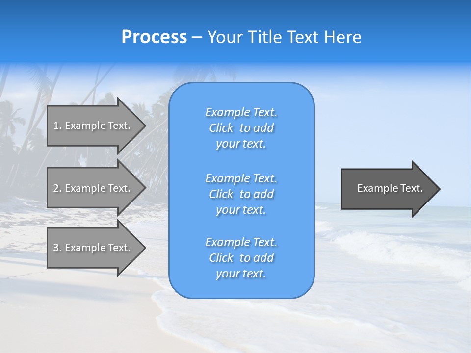 A Beach With Palm Trees And The Ocean PowerPoint Template