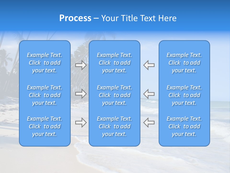 A Beach With Palm Trees And The Ocean PowerPoint Template