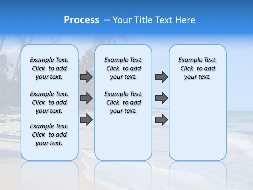 A Beach With Palm Trees And The Ocean PowerPoint Template